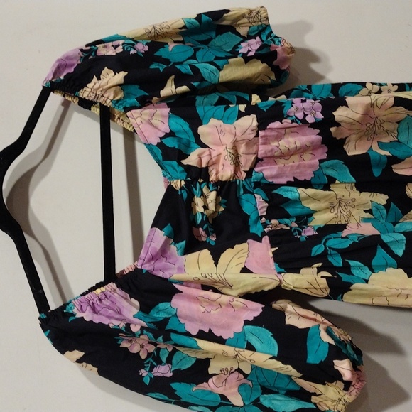 Billabong Women's Tropical Floral Be Mine Smocked Back Babydoll Mini Dress Sz M - Picture 3 of 7